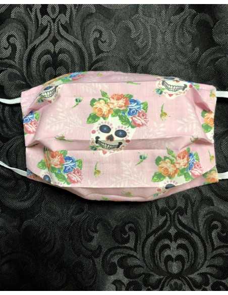 Mascarilla Calaveras Mexicana Rosa