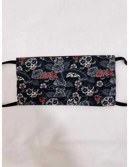 Mascarilla de tela. Calaveras Mexicana