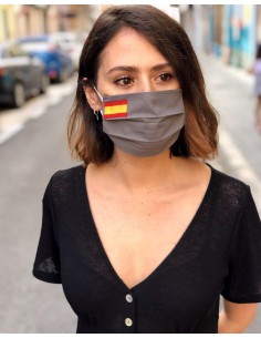 Mascarilla España Bandera Gris Claro
